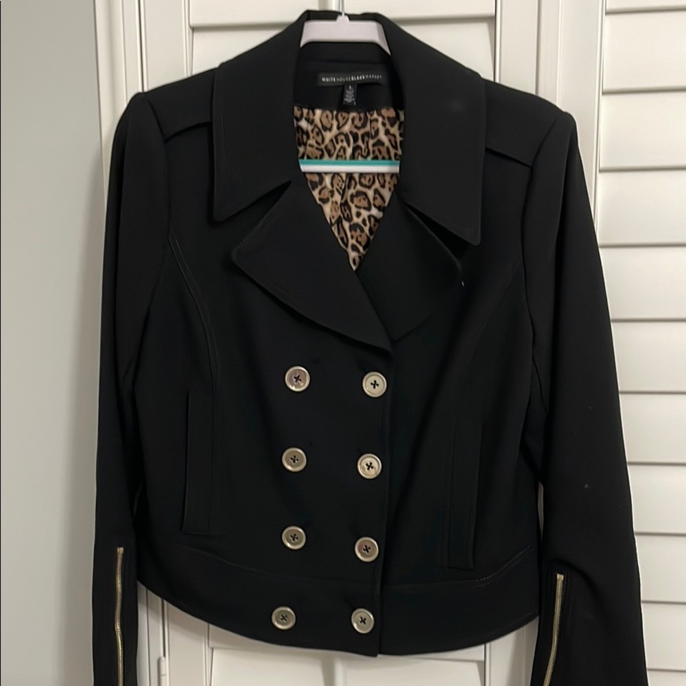 White House Black Market Black Double-Breasted Jacket